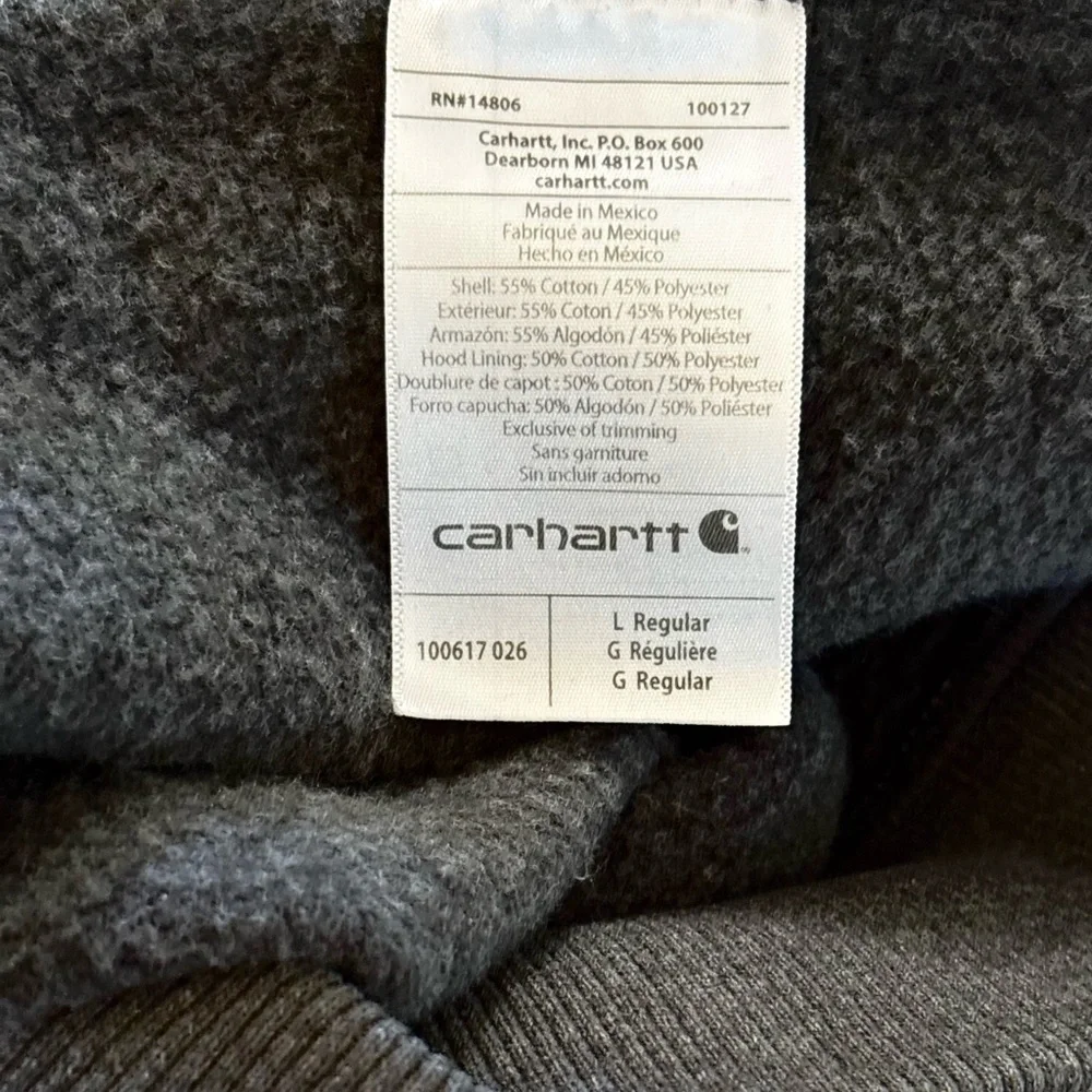 Carhartt Gray Men’s Rain Defender Quarter Zip Sweatshirt Size Large - Picture 8 of 8